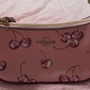 Coach Cherry Print Pink Shoulder Bag